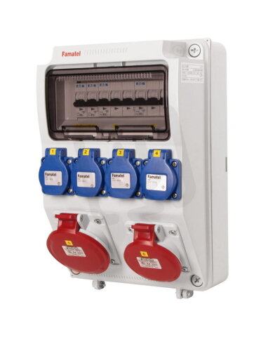 Zásuvková skříň ZSF40200000.0/3958 IP44 jištěná bez chrániče FAMATEL v1120-6kA
