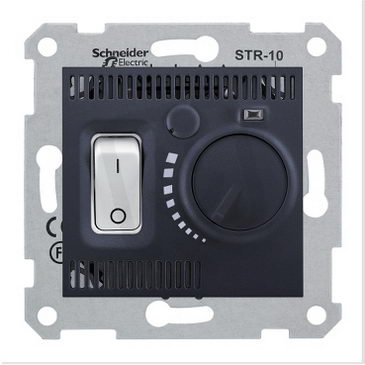 Sedna Termostat prostorový otočný s vypínačem, Graphite SCHNEIDER SDN6000170