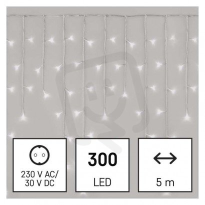 LED vánoční rampouchy 5 m venkovní i vnitřní studená bílá ovladač časovač