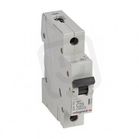 RX3 JISTIČ, 1 PÓLOVÝ, CHAR. C, 25A 6000A LEGRAND 419204