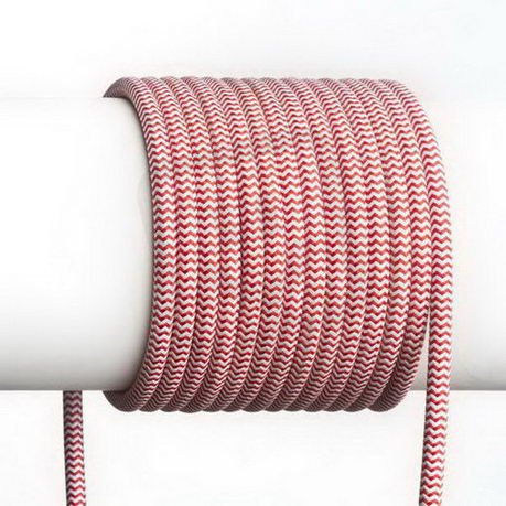 FIT 3x0,75 1bm textilní kabel červená/bílá RENDL R12227