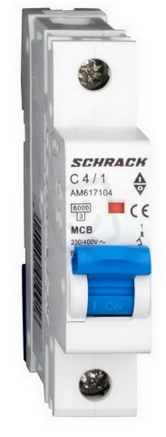 Instalační jistič AMPARO 6kA, C 4A, 1P SCHRACK AM617104--