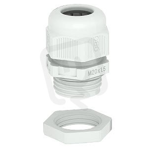 Kabelová vývodka OBO V-TEC VM25+ LGR s pojistnou maticí M25 světle šedá