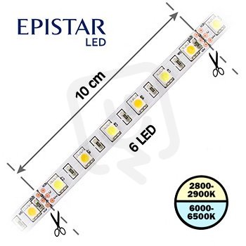 LED pásek 60LED/m 5050 IP20 2800-2900K/6000-6500K  12V 5m FK TECHNICS 4731428-60