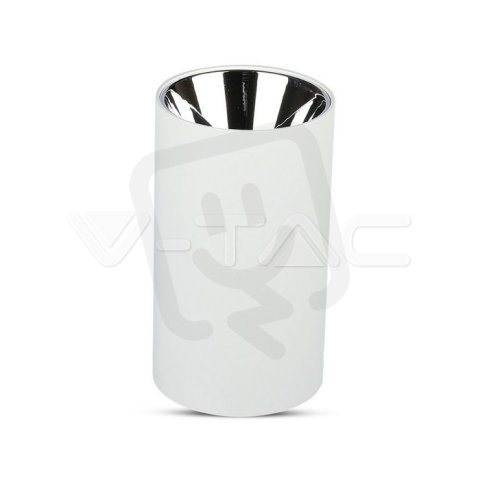 GU 10 Fitting Round White + Chrome , VT-