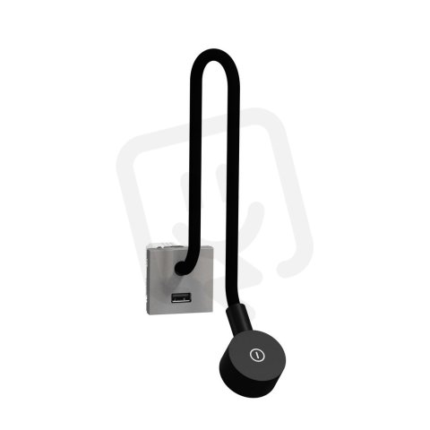 NOVÁ UNICA Lampička + USB nabíječka typu A 2.1A, Aluminium SCHNEIDER NU360330
