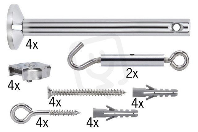 Lankový systém Light&Easy montážní upínací set 4ks 165mm chrom k 178.34 17834