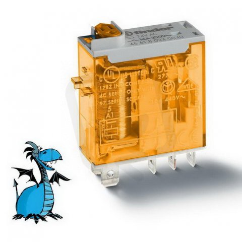 Miniaturní průmyslové relé, DIN, 1P/16A, 24V AC, MA_MI FINDER 46.61.8.024.0040