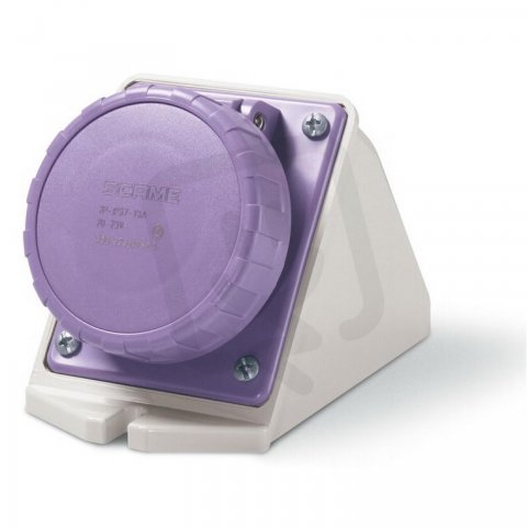 Nástěnná zásuvka IEC309 do 50V, šikmý box 2P, 32A, 20-25 V, IP67 SCAME 535.03210