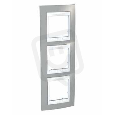 Unica Plus rámeček trojnásobný vertikální Fog/Polar SCHNEIDER MGU6.006V.865