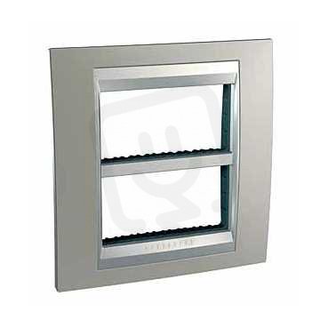Unica Top Krycí rámeček 2x4 moduly, Nikl/Aluminium SCHNEIDER MGU49.424.039