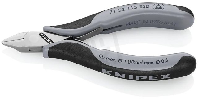 Boční štípací kleště pro elektroniku ESD 115 mm KNIPEX 77 52 115 ESD