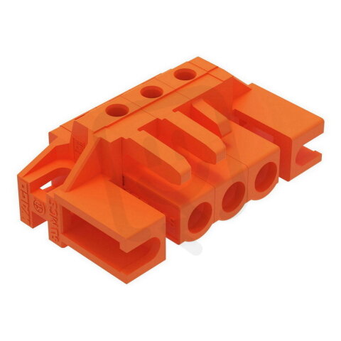Pružinová svorkovnice THT úhlová 5,08 mm oranžová 3pól. WAGO 232-263/047-000