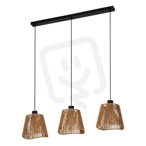Závěsné svítidlo LAVISTER E27 černá/papír NATUR 3X60W IP20 EGLO 44073