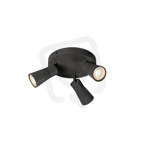 SLV PURI 2.0 Cone, nástěnné a stropní svítidlo, kulaté, 3 x max. 6W GU10, černá