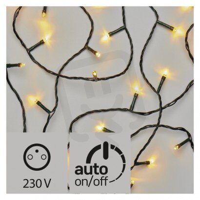 LED vánoční řetěz, 24m, teplá bílá, časovač