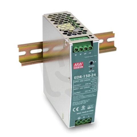 Spínaný napájecí zdroj DIN 150W 24V 6500mA MEAN WELL EDR-150-24
