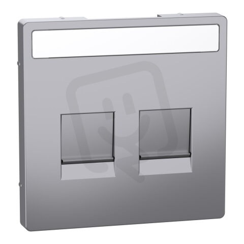 Centrální deska, Merten System D, s popisovým polem, stainless steel, plast