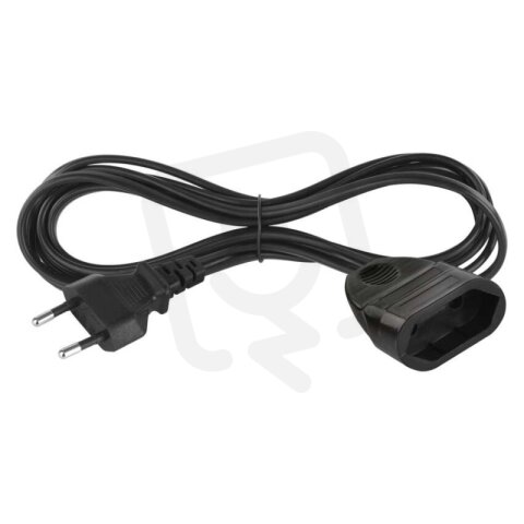 Dvoužilový pohyblivý přívod 3 m, 1 zásuvka, černý, PVC, 0,75 mm2 EMOS PC01303