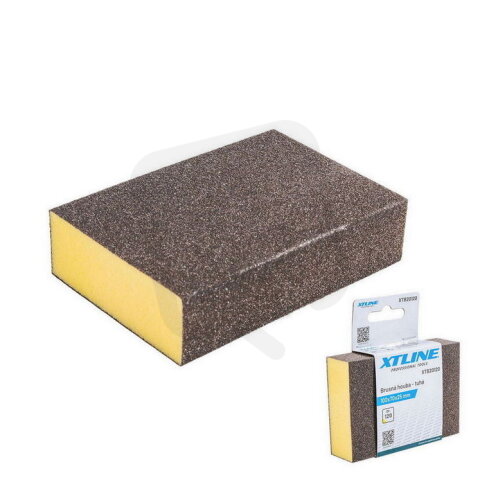 Brusná houba tuhá 100x70x25 mm, zr. 120 XTLINE XTB20120