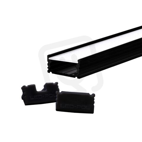 Nástěnný profil pro LED pásky ORO PROFIL UNI OUT BLACK 1M S SET LED-POL ORO32033