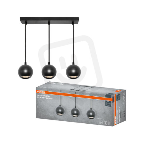 LED SPOT SPHERAL BLACK 3XGU10 PENDANT OSRAM 4099854588549
