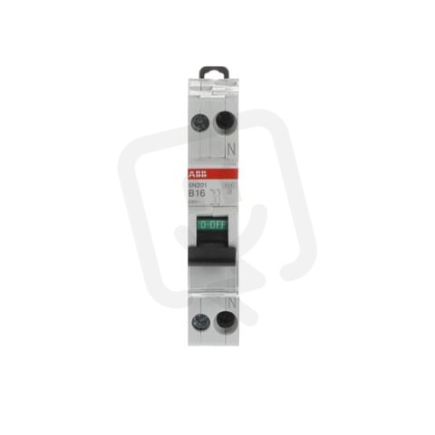Jednofázový jistič s nulov. pólem SN201-B16 16 A char. B 6kA ABB 2CSS255101R0165