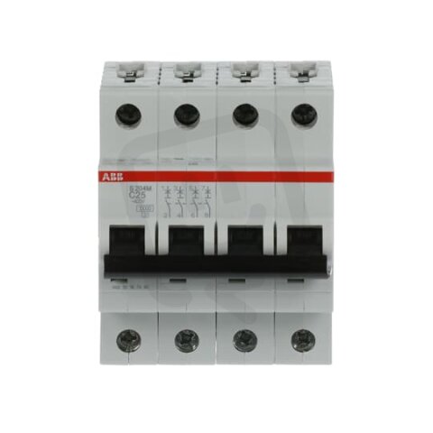 S204M-C25 4 fázový jistič 25 A char. C 10kA ABB 2CDS274001R0254