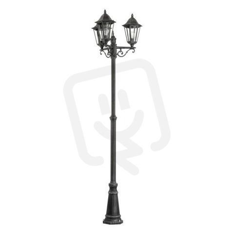 Stojací svítidlo NAVEDO H-2200 černá/stříbrná patina 180W IP44 EGLO 93465