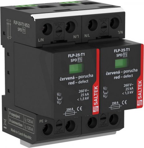 FLP-25-T1-VS/2 kombinovaný svodič TN-S 50kA (10/350) SALTEK A06260