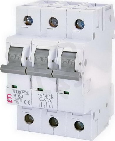 Jistič ETIMAT 6 3p B63 6kA ETI 002115522