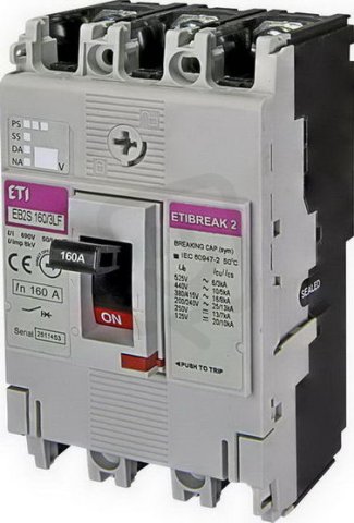 Kompaktní jistič EB2S 160/3LF 160A 3p ETI 004671811