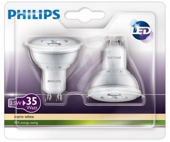 Philips LED žárovka sada 2ks GU10 3.5-35W WW