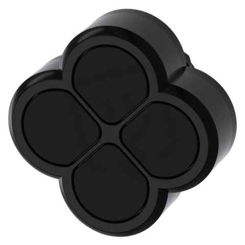 čtyřtlačítko, 22 mm, kulaté, plast, černé, tlačítka, plochá