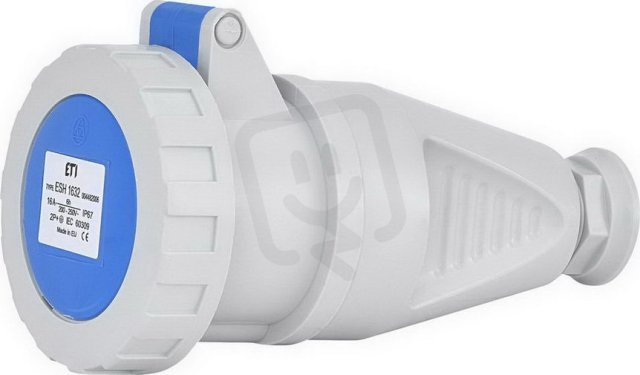 Průmyslová zásuvka na pohyblivý přívod 1F, IP67, 16A, 230V, 2p+PE ETI 004482006