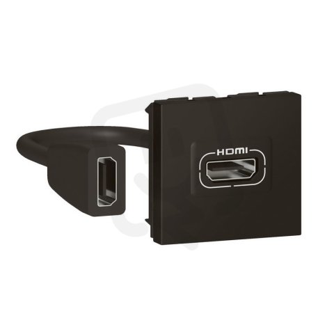 MOSAIC PŘEDKONEKTOROVANÁ ZÁSUVKA HDMI VERZE 2.0 2 MODULY ČERNÁ LEGRAND 079479L
