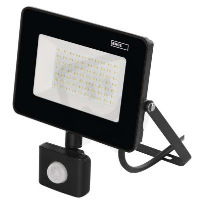 LED reflektor SIMPO s pohybovým čidlem, 50W, černý, neutrální bílá EMOS ZS2342