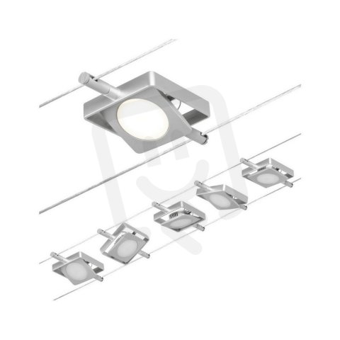 LED lankový systém MacLED základní sada 5x4,5W 3000K 230/12V matný chrom/chrom