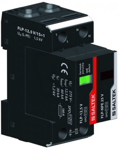 FLP-12,5 V/1S+1 svodič přepětí TT 60kA(8/20) 25kA(10/350) SALTEK A03424