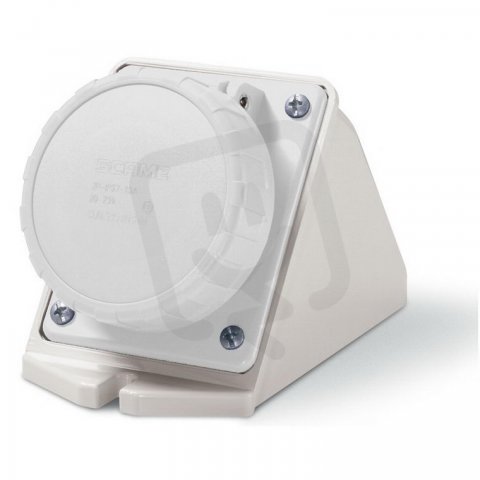 Nástěnná zásuvka IEC309 do 50V, šikmý box 2P, 32A, 40-50 V, IP67 SCAME 535.03211