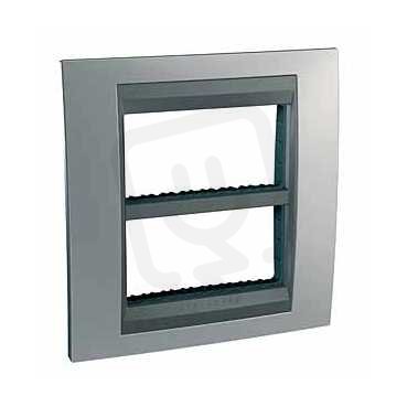 Schneider MGU49.424.238 Krycí rámeček Top 2x4 moduly, Cromo mat/grafit