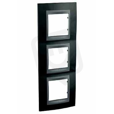 Schneider MGU66.006V.293 Krycí rámeček Top 3násobný vert.,Rhodium Black/