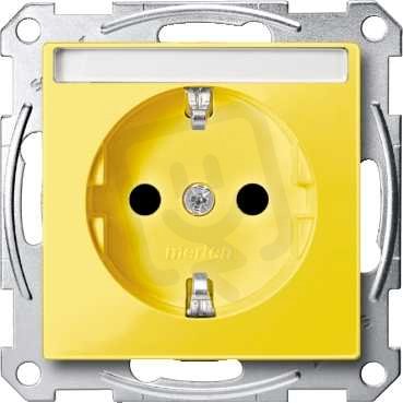 Merten Zásuvka 250V/16A SCHUKO popisové pole System M žlutá MTN2302-0307