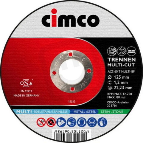 Korundový řezný kotouč MULTI  125 mm CIMCO 208766