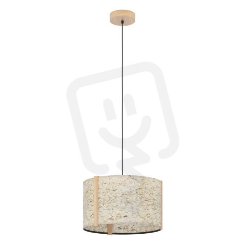 Závěsné svítidlo HONTONGAS E27 černá/dřevo BEIGE M.HEU 1X25W EGLO 390323