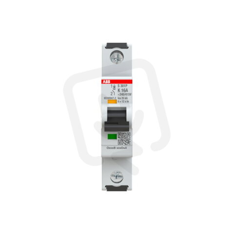 S301P-K16 1 fázový jistič 16 A char. K 25kA ABB 2CDS381001R0467