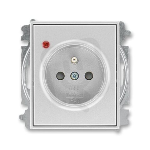 Zásuvka s přepěťovou ochranou, s clonkami, optická, titanová ABB 6699E-A06357 08