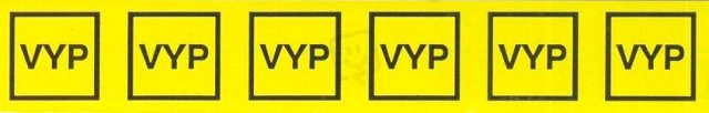 Značení č.47 Vyp (v obdélníku,žlutý) 2,5x14,5cm