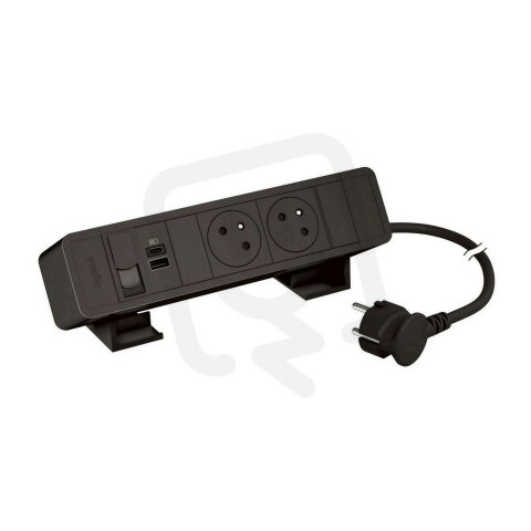 ONDESK 2X2PT USB AC RJ45 C6 FTP ČERNÁ