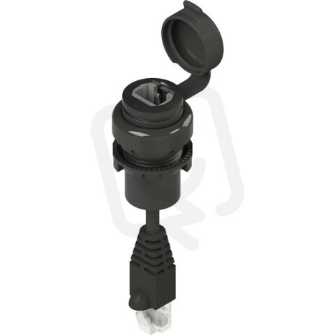 Zásuvka RJ45 - Kabel 2,5 m; Černý krouže